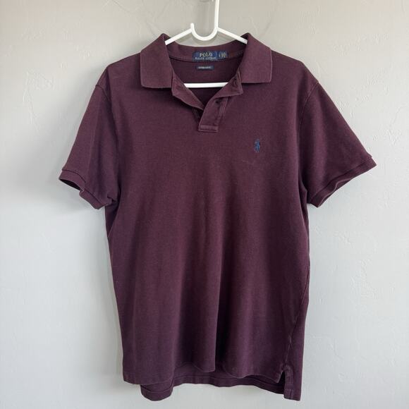 Polo Ralph Lauren Classic Fit Men’s Polo Shirt L Embroidered Pony Burgundy Red - Picture 1 of 5